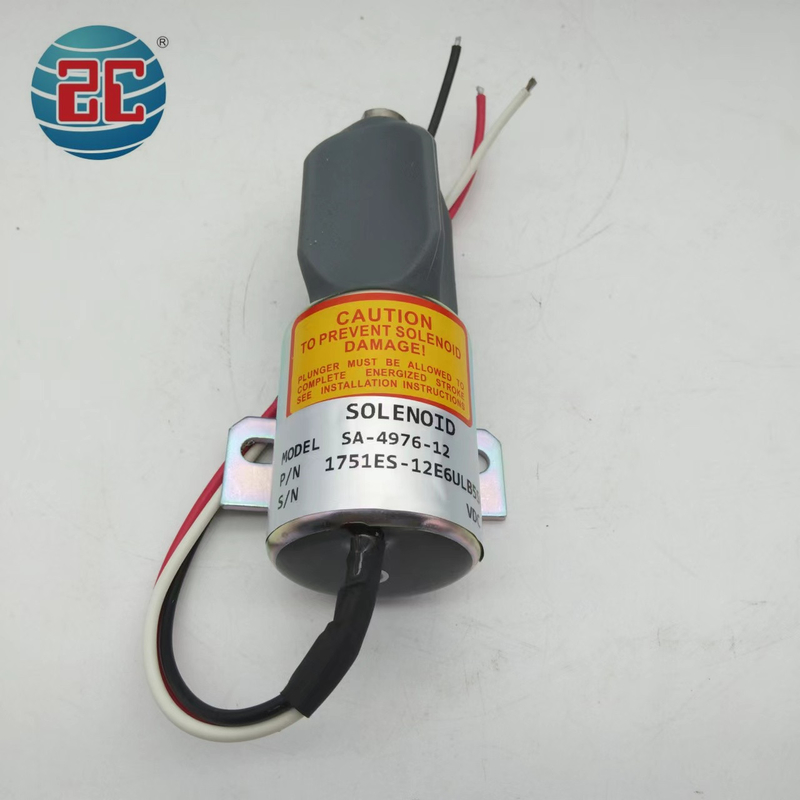 SA-4876-12 1751ES-12E6ULB5S8 Van điện từ dừng cho động cơ máy xúc 12V 3 dây