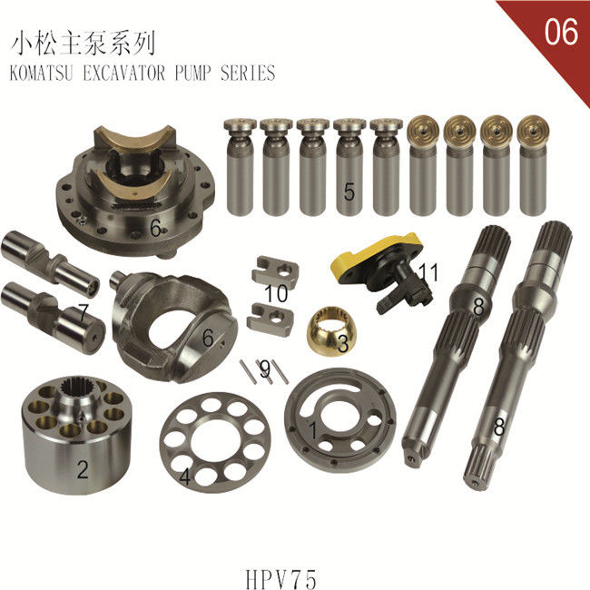 Máy xúc bơm chính Các bộ phận thủy lực Phù hợp cho tấm Swash thủy lực Komatsu PC60-7 HPV75